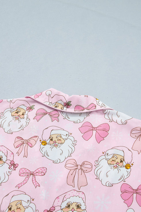 Bow Detail Character Print Short Sleeve Pajama Set