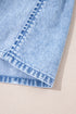 Bow Detail Spaghetti Strap Ruffle Hem Denim Mini Dress