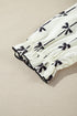 Bow Detail Stripe Print Puff Sleeve Ruffled Mini Dress