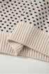 Bow Embellished Heart Pattern Crew Neck Sweater