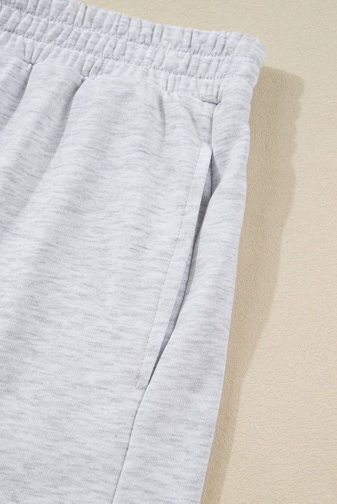 Bow Embroidered Puff Sleeve Pullover And Loose Shorts Loungewear Set