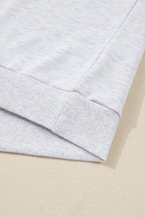 Bow Embroidered Puff Sleeve Pullover And Loose Shorts Loungewear Set