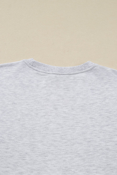 Bow Embroidered Puff Sleeve Pullover And Loose Shorts Loungewear Set