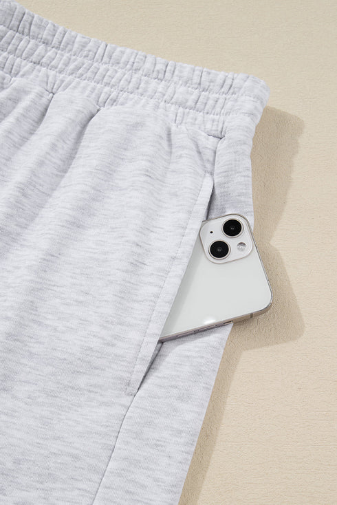 Bow Embroidered Puff Sleeve Pullover And Loose Shorts Loungewear Set