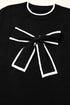 Bow Front Crew Neck Long Sleeve Knit Sweater