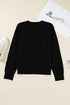 Bow Front Crew Neck Long Sleeve Knit Sweater