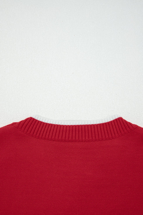 Bow Front Crew Neck Long Sleeve Knit Sweater