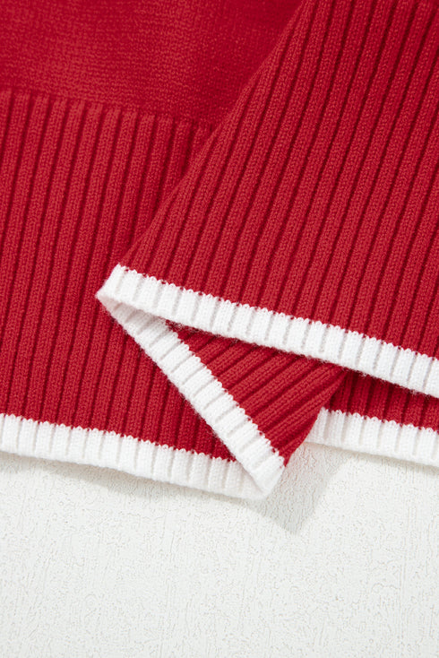 Bow Front Crew Neck Long Sleeve Knit Sweater
