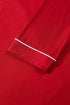 Bow Front Pocket Long Sleeve Shirt Pajama Lounge Set