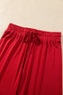 Bow Front Pocket Long Sleeve Shirt Pajama Lounge Set