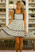 Bow Knot Color Contrast Trim Knotted Shoulder Mini Dress