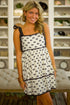 Bow Knot Color Contrast Trim Knotted Shoulder Mini Dress