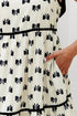 Bow Knot Color Contrast Trim Knotted Shoulder Mini Dress