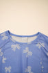 Bow Knot Print Ruffled Sleeve Shift Mini Dress