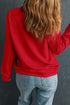 Bow Knot Pumpkin Print Drop Shoulder Graphic Sweatshirt