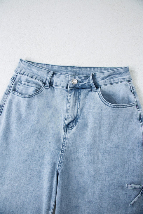 Bow Knot Side Detail Loose Wide Leg Jeans