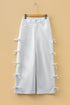 Bow Knot Side Detail Loose Wide Leg Jeans