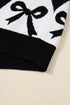 Bow Motif Diamond Argyle Crew Neck Sweater