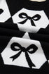 Bow Motif Diamond Argyle Crew Neck Sweater