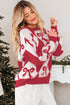 Bow Motif Diamond Argyle Crew Neck Sweater