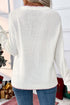 Bow Pattern Contrast Trim Christmas Loose Graphic Sweater