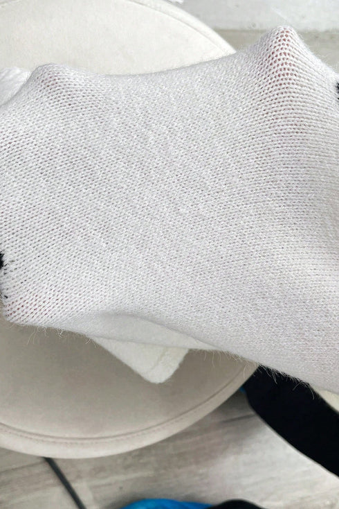 Bow Pattern Knit Short Sleeve Sweater