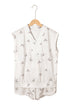 Bow Print Half Zip Tank Matching Short Sets