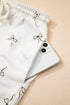 Bow Print Half Zip Tank Matching Short Sets