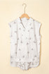 Bow Print Half Zip Tank Matching Short Sets