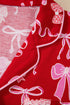 Bow Print Long Sleeve Button Down Pajama Set