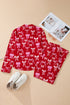 Bow Print Long Sleeve Button Down Pajama Set