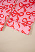 Bow Print Long Sleeve Wide Leg Sleepwear