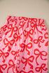 Bow Print Long Sleeve Wide Leg Sleepwear