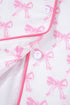 Bow Print Piped Long Sleeve Button Down Pajama Set