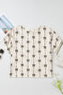 Bow Print Puff Short Sleeve Top
