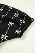 Bow Print Puff Short Sleeve Top