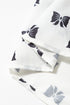 Bow Print Ruffled Crew Neck Piping Trim Blouse