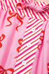 Bow Print Striped Patchwork Lace Trim Casual Shorts
