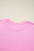 Bow Sequin XOXO Letter Graphic Exposed Seam Baggy Sweatshirt
