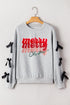 Bow Sleeve Merry Christmas Graphic Holiday Sweatshirt