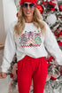 Bow Topped Christmas Trees Graphic Crew Sweatshirt