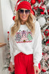 Bow Topped Christmas Trees Graphic Crew Sweatshirt