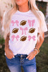 Bowknot Football Graphic Print Crew Neck Tee