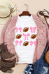 Bowknot Football Graphic Print Crew Neck Tee