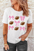 Bowknot Football Graphic Print Crew Neck Tee