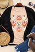 Bowknot Ghost And Pumpkin Graphic Short Sleeve Tee
