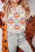 Bowknot Ghost And Pumpkin Graphic Short Sleeve Tee