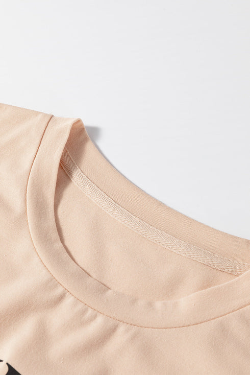 Bowknot Graphic Print Relaxed Short Sleeve Tee