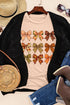 Bowknot Graphic Print Short Sleeve Crew Neck Tee