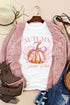 Bowknot Pumpkin Graphic Print Crew Neck T Shirt